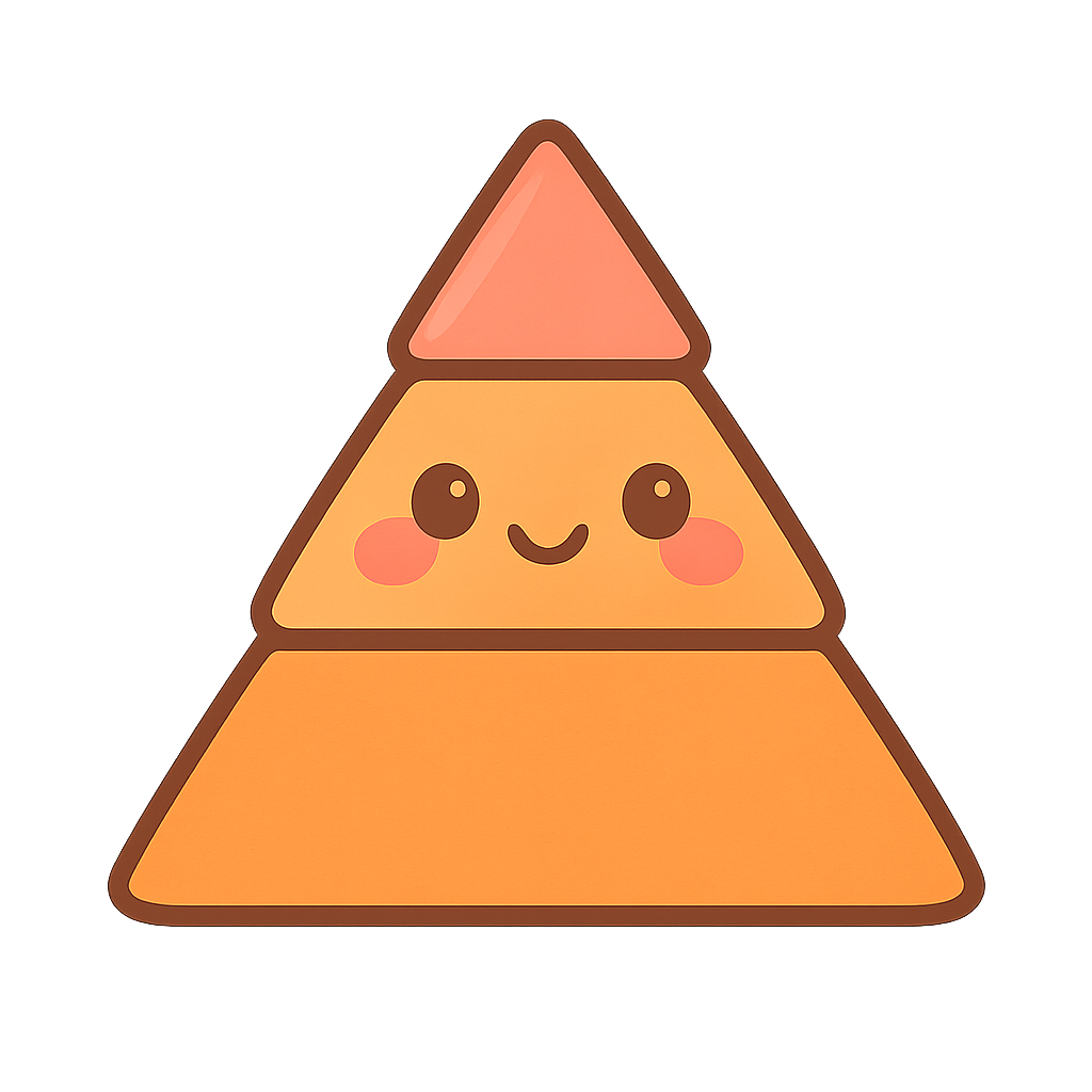 Kawaii Smiling Pyramid Illustration